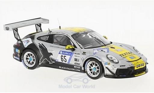Modelauto Porsche 911 GT3 No.65 zwart Falcon Team TMD Friction 24h N&Atilde;&frac14;rburgring 2017 J.Blauwl/S.Karg/Takis/A.Toril 1/43 Spark