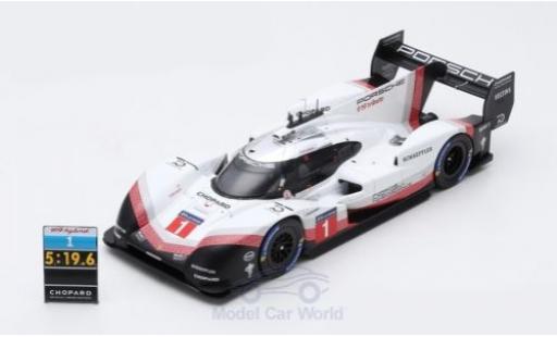 Modelauto Porsche 919 EVO Hybrid Tribute No.1 2018 N&Atilde;&frac14;rburgring Nordschleife Lap Record T.Bernhard 1/18 Spark