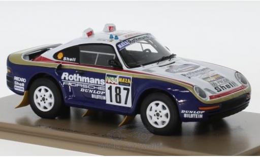 Modelauto Porsche 959 Base No.187 Rothmans Rally Paris Dakar 1986 R.Kussmaul/H.Unger 1/43 Spark