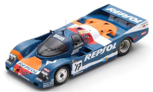 Modelauto Porsche 962 1989 C RHD No.17 Brun Racing Repsol 24h Le Mans O.Larrauri/W.Brun/J.Pareja 1/43 Spark