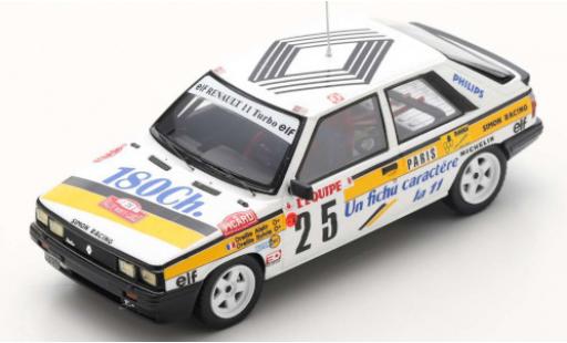 Modelauto Renault 11 Turbo No.25 Rally WM Rally Monte Carlo 1986 A.Oreille/S.Oreille 1/43 Spark