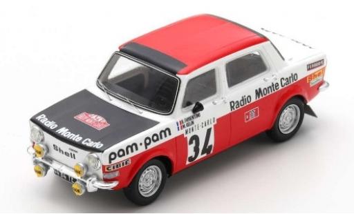 Modelauto Simca 1000 Rallye 2 Rally 2 No.34 Paul Watson Racing Organisation Radio Monte Carlo Rally Monte Carlo 1973 B.Fiorentino/M.Gelin 1/43 Spark