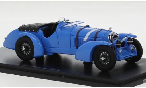 Modelauto Alfa Romeo 8C 2300 blauw RHD No.7 24h Le Mans 1934 1/43 Spark