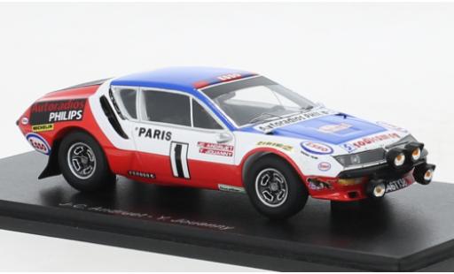 Modelauto Alpine A310 rallye No.1 Autoradios Philips Rally WM Rally Monte Carlo 1976 1/43 Spark