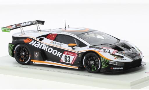 Modelauto Lamborghini Huracan GT3 Evo No.63 Hankook FFF Racing Team Hankook 24h Nuerburgring 2021 1/43 Spark