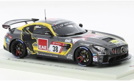Modelauto Mercedes AMG GT GT4 4 No.38 zwart Falcon Team TEXTAR 24h Nuerburgring 2020 1/43 Spark