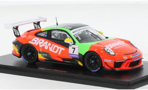 Modelauto Porsche 911 GT3 Cup No.7 Carrera Brasilien 2021 1/43 Spark