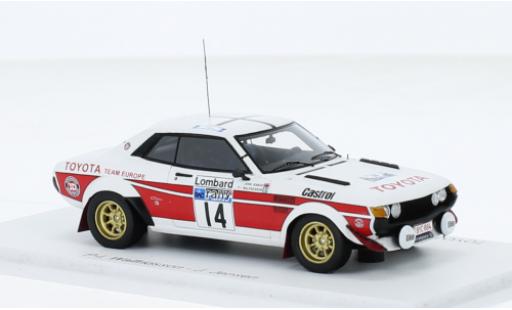 Modelauto Toyota Celica Rally 2000 GT (TA22) No.14 WM RAC 1977 1/43 Spark