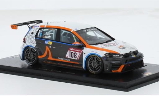 Modelauto Volkswagen Golf TCR VII DSG No.108 sharky-racing by MSC Sinzig e.V. 24h N&Atilde;&frac14;rburgring 2023 1/43 Spark