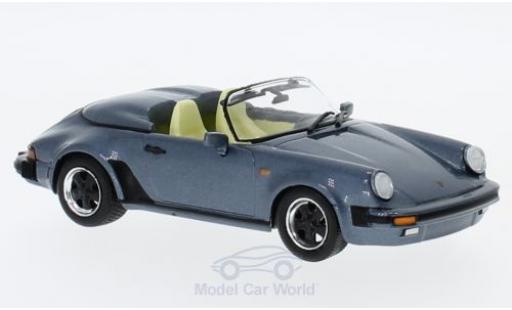 Modelauto Porsche 911 Speedster metallic blauw 1989 911 Collection 1/43 SpecialC