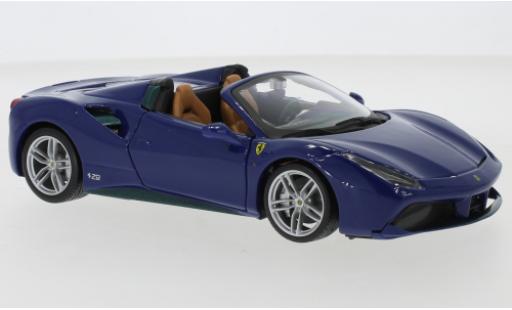 Modelauto Ferrari 488 Spider SpecialC.-124 blauw 1/24 SpecialC