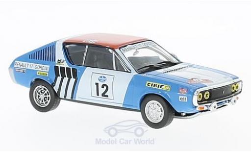 Modelauto Renault 17 Gordini No.12 Rally Press on Regardless 1974 J-L.Therier/C.Delferrier zonder Vitrine 1/43 SpecialC