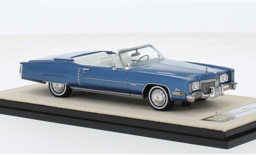 Modelauto Cadillac Eldorado Convertible Cabriolet metallic blauw 1972 1/18 Stamp Models
