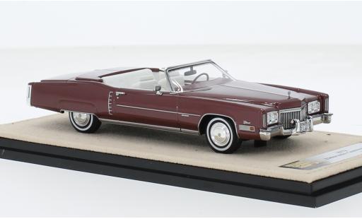 Modelauto Cadillac Eldorado Convertible Cabriolet metallic rood 1972 1/18 Stamp Models
