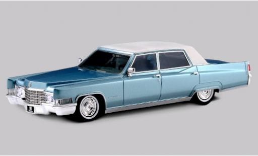 Modelauto Cadillac Fleetwood Sixty Special 60 Brougham metallic blauw/mat-wit 1969 1/43 Stamp Models