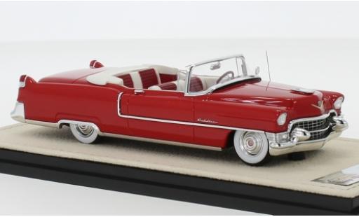 Modelauto Cadillac Series 62 Convertible Cabriolet rood 1955 kap ougroen 1/43 Stamp Models