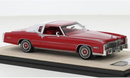 Modelauto Cadillac Eldorado Biarritz rood/wit 1978 1/43 Stamp Models