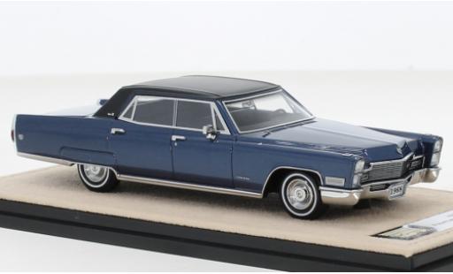 Modelauto Cadillac Fleetwood Brougham metallic blauw/zwart 1968 1/43 Stamp Models