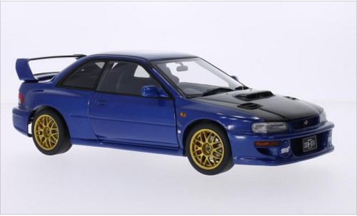 Subaru Impreza 22B 1/18 Autoart metallic blauw/carbon RHD 1998 modelauto