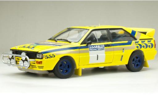 Modelauto Audi Quattro a2 No.1 555 Rally Hong Kong-Peking 1986 y compris les Decals S.Blomqvist/B.Berglund 1/18 Sun Star