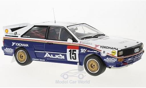 Modelauto Audi Quattro a2 No.15 Rothmans 24h Ypres 1986 met Decals J.Bosch/S.Bond 1/18 Sun Star