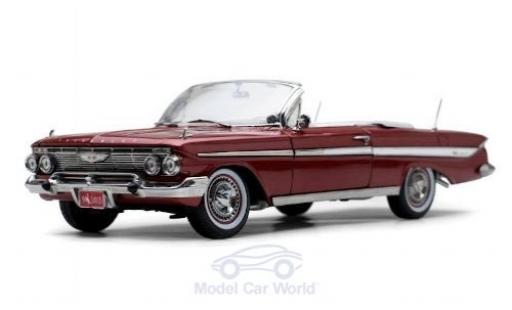 Modelauto Chevrolet Impala Convertible Cabriolet metallic rood 1961 1/18 Sun Star