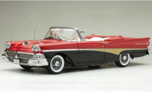 Modelauto Ford Fairlane 500 Convertible Cabriolet rood/zwart 1958 1/18 Sun Star