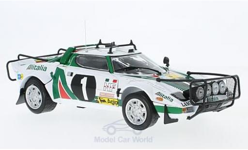 Modelauto Lancia Stratos Rallye HF Rally No.1 Alitalia Rally WM Safari Rally 1976 B.Waldegard/H.Thorszelius 1/18 Sun Star
