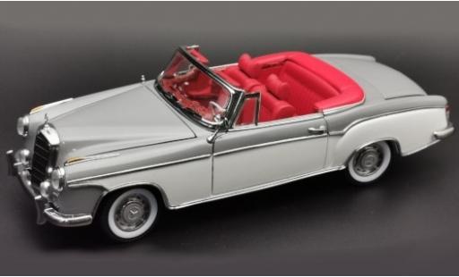 Modelauto Mercedes 220 Cabriolet SE (W180 II) grijs/wit 1958 kap ge&Atilde;&para;ffnet 1/18 Sun Star