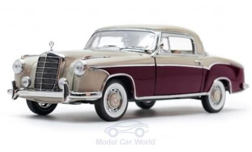 Modelauto Mercedes 220 Coupe SE beige/rood 1959 1/18 Sun Star