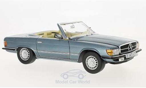 Modelauto Mercedes 350 Base SL metallic blauw 1977 1/18 Sun Star