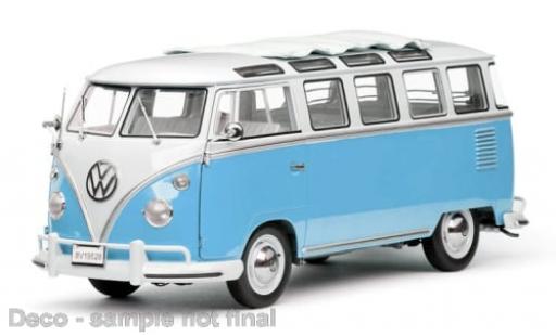 Modelauto Volkswagen T1 B Samba wit/blauw 1962 1/12 Sun Star