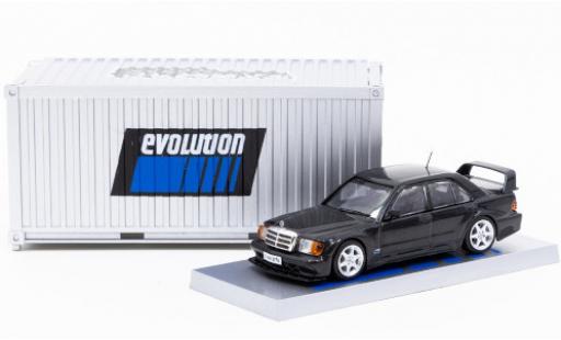 Modelauto Mercedes 190 Evo E 2.5-16 Evolution II metallic zwart met Vitrine in Containerdesign 1/64 Tarmac Works