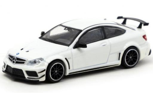 Modelauto Mercedes C AMG 63 Coupe zwart Series (C205) metallic wit Lamley Group Special Edition 1/64 Tarmac Works