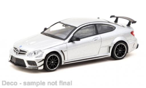 Modelauto Mercedes C AMG C63 Coupe zwart Series grijs 1/64 Tarmac Works