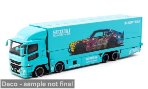 Modelauto Mitsubishi Fuso Super Great turquoise 1/64 Tarmac Works