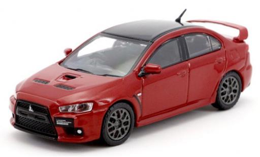 Modelauto Mitsubishi Lancer Evolution X Evo Final Edition metallic rood/zwart RHD 1/64 Tarmac Works