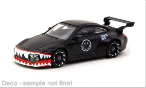 Modelauto Porsche 911 RWB Old &amp; New mat-zwart 1/64 Tarmac Works