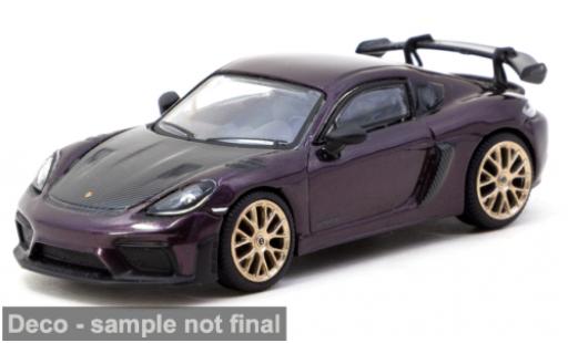 Modelauto Porsche 718 GT4 RS paars 1/64 Tarmac Works