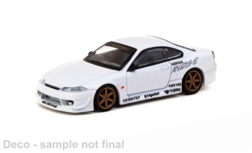 Modelauto Nissan Silvia S15 () VERTEX metallic wit 1/64 Tarmac Works