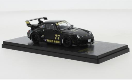 Modelauto Porsche 911 RWB mat-zwart Oba Bone 1/64 Tarmac Works