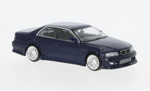 Modelauto Toyota Chaser JZX100 Vertex blauw fonc&Atilde;&copy; RHD 1/64 Tarmac Works