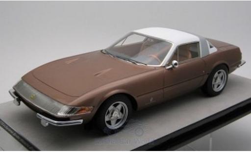 Modelauto Ferrari 365 GTB/4 Daytona Coupe Speciale metallic bronze/wit 1969 1/18 Tecnomodel