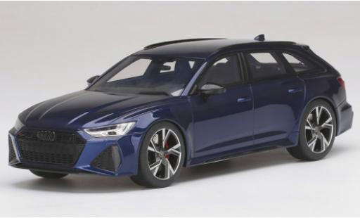Modelauto Audi RS6 carbon black edition Avant zwart metallic blauw 1/18 Top Speed