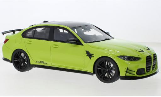 Modelauto Bmw M3 Competition (G80) AC Schnitzer geel 1/18 Top Speed