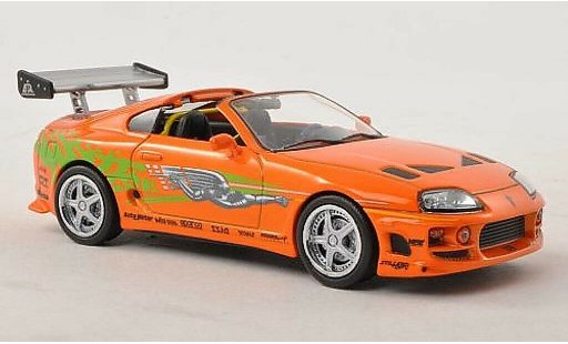 Toyota Supra Fast & Furious 1/43 Greenlight MkIV Tuning oranje met Dekor 1995 modelauto