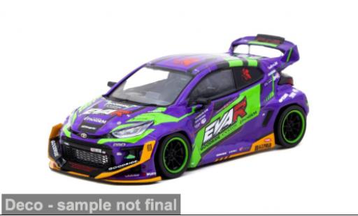 Modelauto Toyota Yaris GR paars/groen 2025 EVA Racing 1/43 Tarmac Works