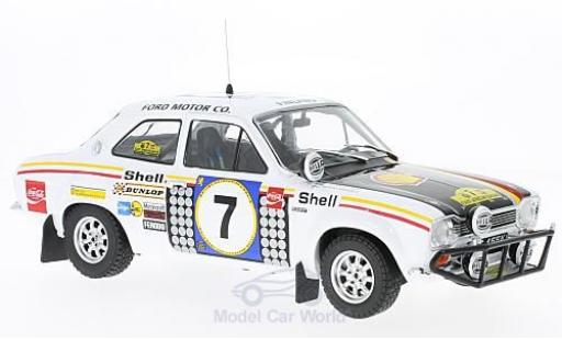 Modelauto Ford Escort RS 1600 MK I No.7 Rally Safari 1972 H.Mikkola/G.Palm zonder Vitrine 1/18 Triple 9 Collection