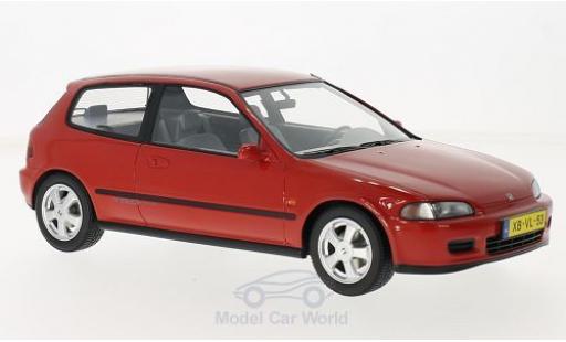 Modelauto Honda Civic Base VTi Hatchback rood 1992 zonder Vitrine 1/18 Triple 9 Collection
