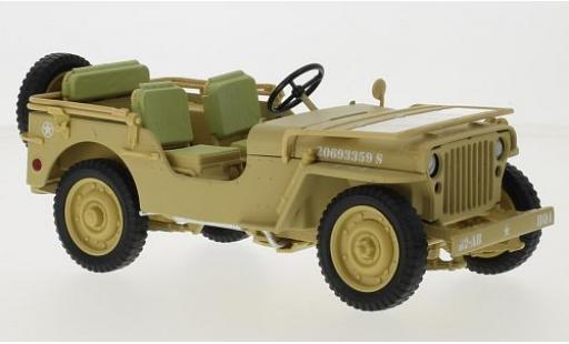 Modelauto Jeep Willys Militaire mat-beige/wit U.S. Army 1943 Casawita 1/18 Triple 9 Collection